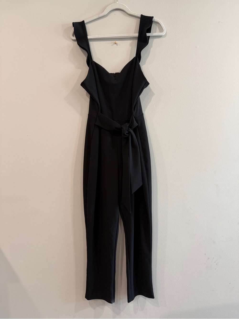 Express Black Sleeveless Tie Jumpsuit